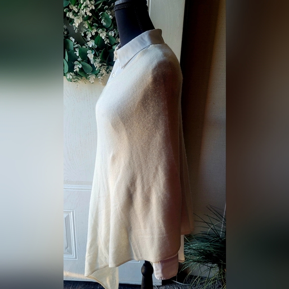 J. Crew Elegant Cream Sweater Poncho - Picture 3 of 7